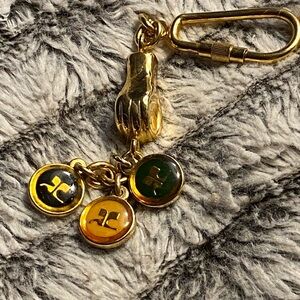 Courreges lions foot three charm logo made in Italy keychain
